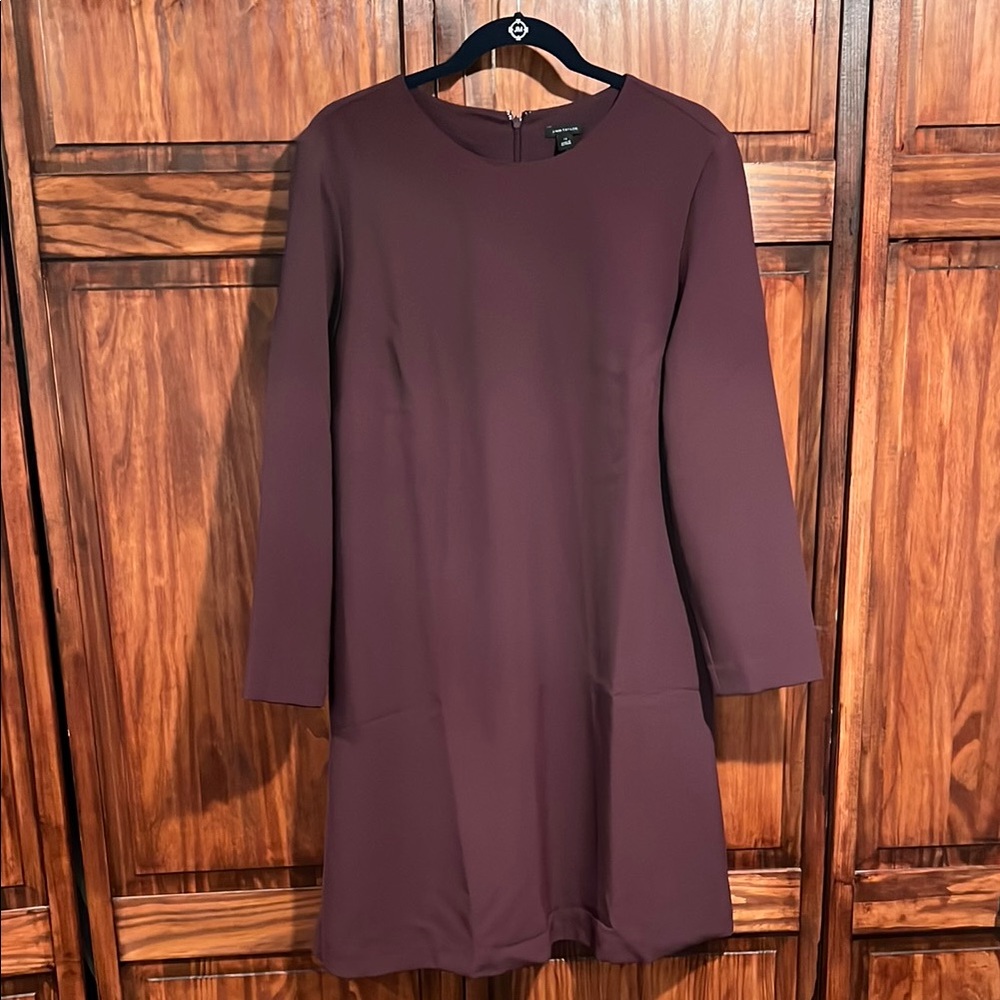 NWT Ann Taylor Elegant Plum Long Sleeve Dress